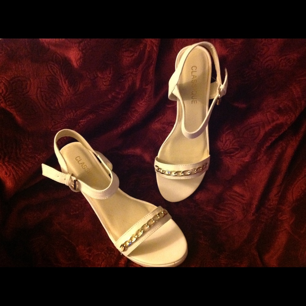 White platforms sandals .